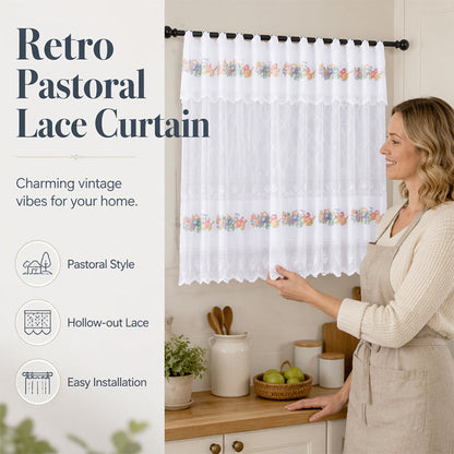🎉 2026 Aanbieding — Meer dan 23.200 verkocht! 🍓 Retro Kanten Korte Keukengordijn – Opengewerkt Design ✨