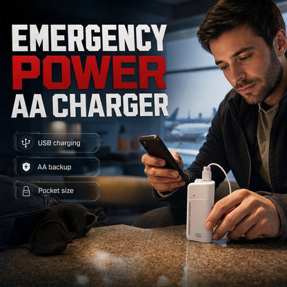 🔋🔦 KOOP 2, KRIJG 1 GRATIS! AA-Batterij Powerbank met LED-zaklamp – Extra Stroom voor je Telefoon in Noodsituaties | Compact & Altijd Handig 📱