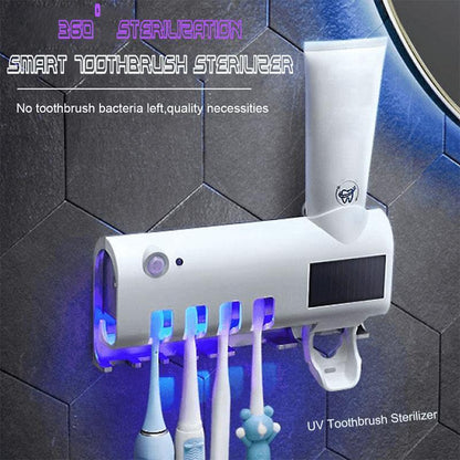 ❄️ Summerfresh 50% KORTING! ✨ 3-in-1 Slim Tandenborstelstation – UV-Desinfectie, Gezinsopslag & Tandpastadispenser 🦷
