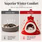 🎅🐾 Gezellige Halfgesloten Kerst Huisdierenmand – Een Warme Knuffelplek voor je Beste Vriend 🐾❤️