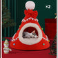 🎅🐾 Gezellige Halfgesloten Kerst Huisdierenmand – Een Warme Knuffelplek voor je Beste Vriend 🐾❤️