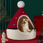 🎅🐾 Gezellige Halfgesloten Kerst Huisdierenmand – Een Warme Knuffelplek voor je Beste Vriend 🐾❤️