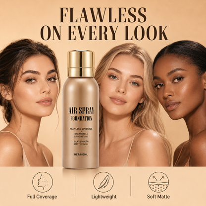 ✨ KOOP 2, KRIJG 1 GRATIS – Flawless Air Spray Foundation | Voor een Egalere & Gladdere Teint | Lichtgewicht Airbrush-effect | Waterbestendig & Makkelijk aan te Brengen