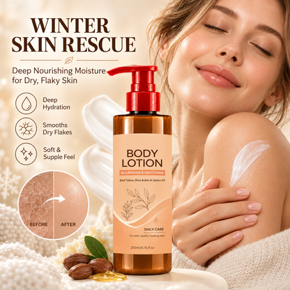 🌿✨ Van droge plekken naar zijdezachte huid – deze lotion met shea butter en jojoba-olie geeft intensieve hydratatie en trekt razendsnel in. 50% KORTING!