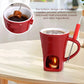 🍪Hete Aanbieding 50% KORTING☕Keramische Fondue Mok voor Chocolade en Kaas met Vork