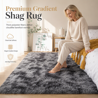 🛋️ 50% KORTING! ✨ Verdikte pluizige hoogpolig vloerkleed – Premium verloop tie-dye ontwerp, warmte-isolerende demping en antislip onderlaag – gezellig comfort voor elke ruimte 🏠