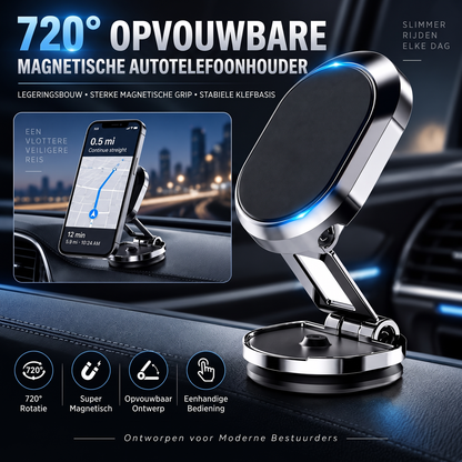 Draaibare opvouwbare magnetische autotelefoonhouder