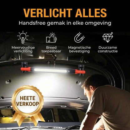 📢📢 50% KORTING!!💡 Oplaadbare COB-werklamp | USB-C magnetische LED-inspectielamp met haak en klem | 360° draaibaar | Draagbaar voor autoreparatie, garage, noodgevallen en kamperen