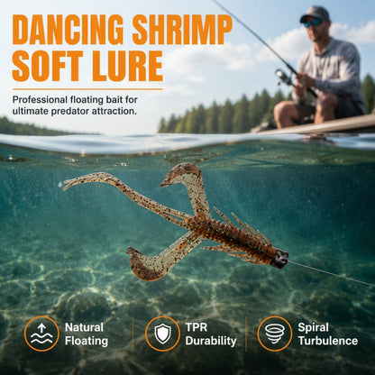 🦐 Drijvende garnalen softbaits van 6 cm, 8 stuks