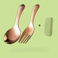 🏆 Laatste dag speciale prijs €19,99! 🍱 Korte bestekset die precies in je lunchbox past – lepel en vork van 304 roestvrij staal 🥄