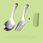🏆 Laatste dag speciale prijs €19,99! 🍱 Korte bestekset die precies in je lunchbox past – lepel en vork van 304 roestvrij staal 🥄