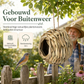 🐦Handgevlochten bolvormig vogelnest van stro met ronde opening voor buitendecoratie in tuin en op erf