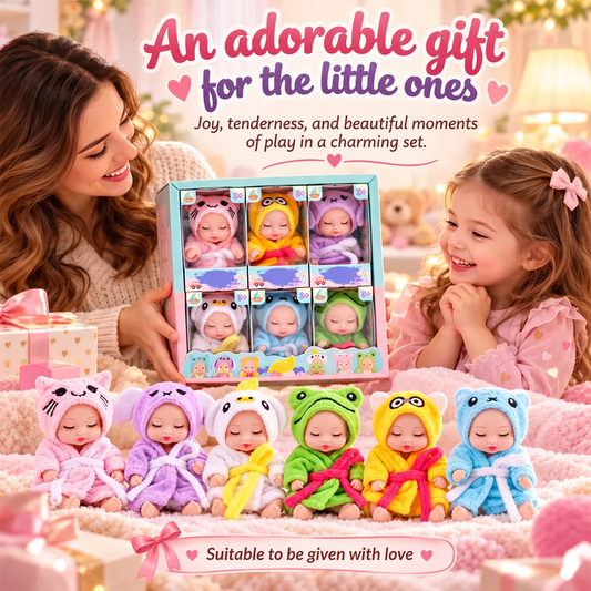 📢📢 50% KORTING👶 Mini Reborn Baby Doll – realistisch slapend gezichtje, compact formaat & cadeauklare verpakking | 6 dierenstijlen, perfect voor verzamelaars en als geschenk