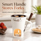 🍪Hete Aanbieding 50% KORTING☕Keramische Fondue Mok voor Chocolade en Kaas met Vork