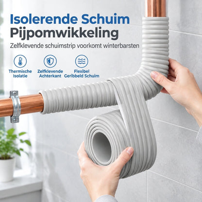 Zelfklevende buisisolatie - Buitengebruik - Vorstbestendige thermische schuimhoes voor water- en zonnebuizen