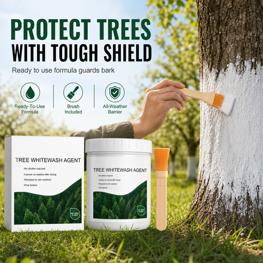 🥳2026 HOT SALE🥳💞Meer dan 50.000 verkocht! 🌳🛡️ 50% KORTING! Boomstam witwas beschermingsset – 300g inclusief kwast, beschermt de schors tegen vorst en insecten. Eenvoudig aan te brengen met de kwast, bescherming voor alle seizoenen! ❄️✅