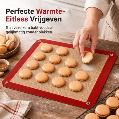 Anti-aanbak siliconen bakmat Hittebestendige glasvezel ovenbekledingsvel voor macarons en gebak